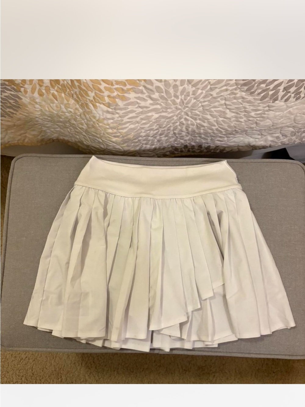 aerie White Pleated Tennis Mini Skirt